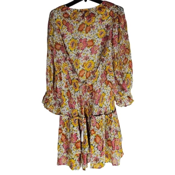 Cleobell Audrey Mini Floral Yellow Dress Large NWT - Picture 7 of 9